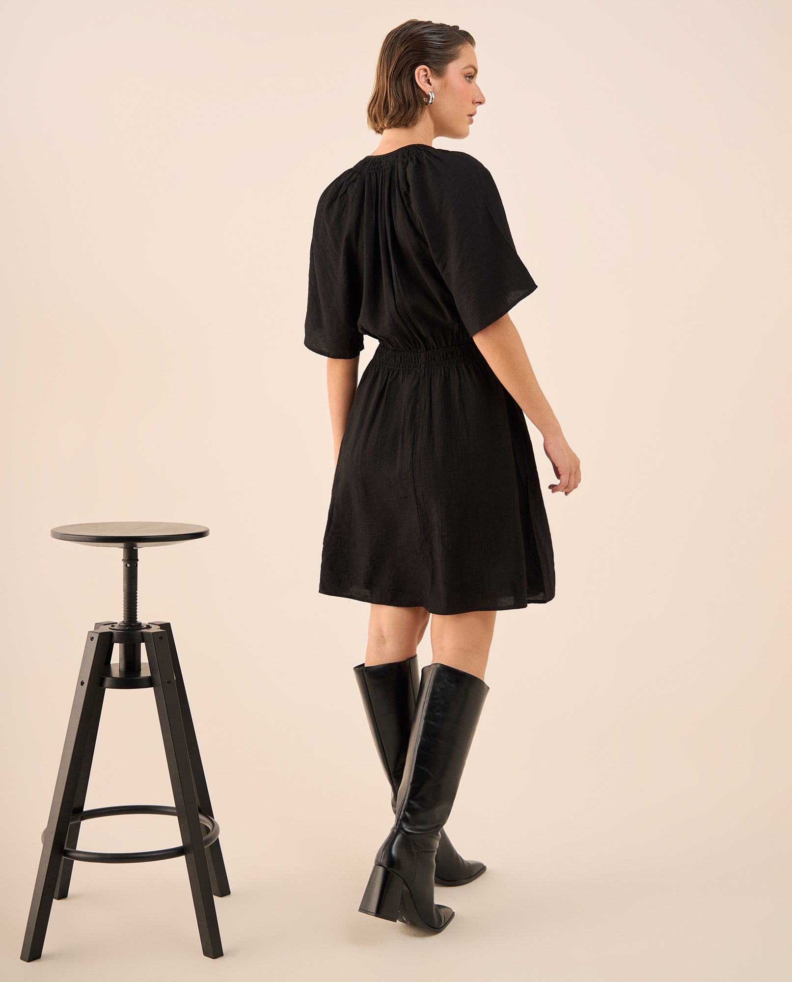Vestido Bohemio Mangas Kimono - Negro 34_699G200_NEG193909_5