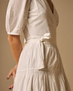 Vestido largo algodón bordado - Crudo