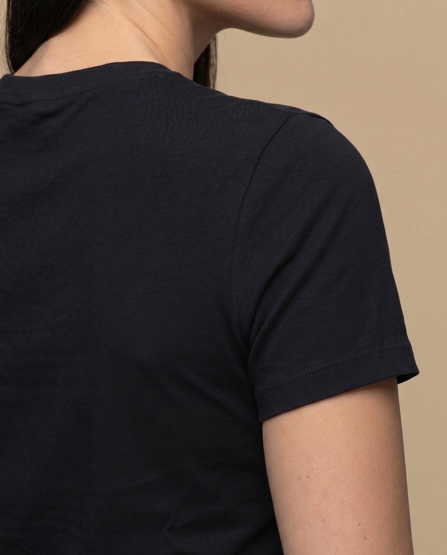 Camiseta manga corta bordada - Negro
