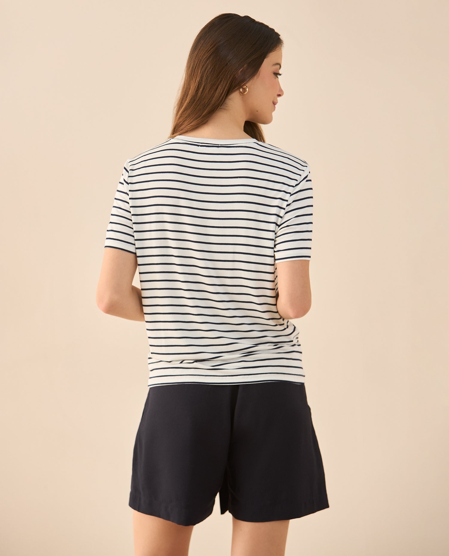 Camiseta con letras bordadas para mujer - Azul
