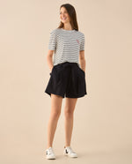 Camiseta con letras bordadas para mujer - Azul
