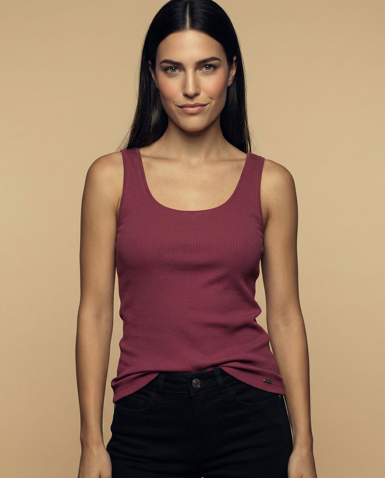 Camiseta manga sisa cuello redondo largo extendido - Rojo