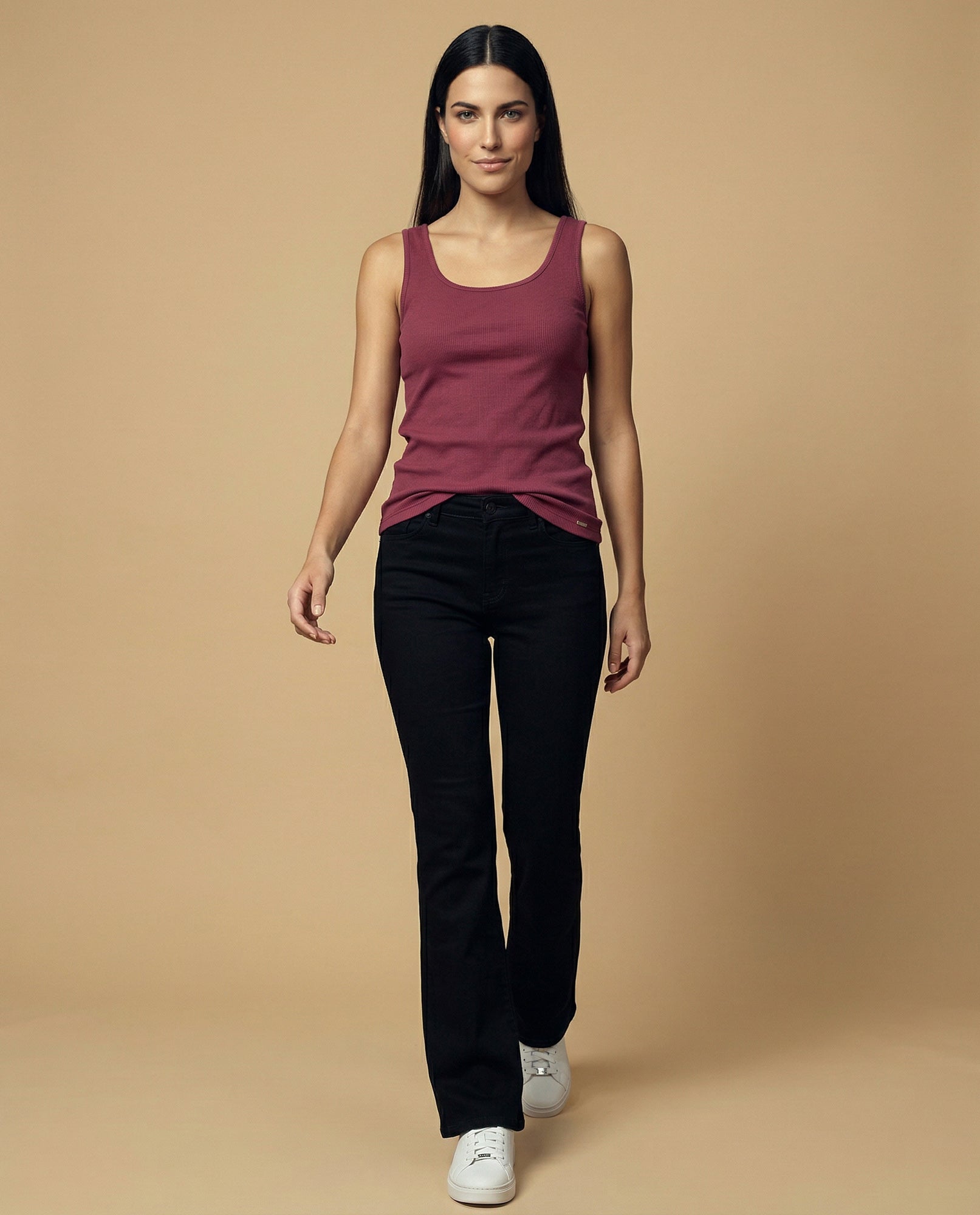 Camiseta manga sisa cuello redondo largo extendido - Rojo 34_902H002_ROJ191629_5