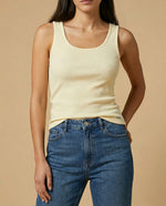 Camiseta manga sisa largo extendido cuello redondo - Amarillo