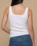 Camiseta manga sisa slim algodón - Blanco