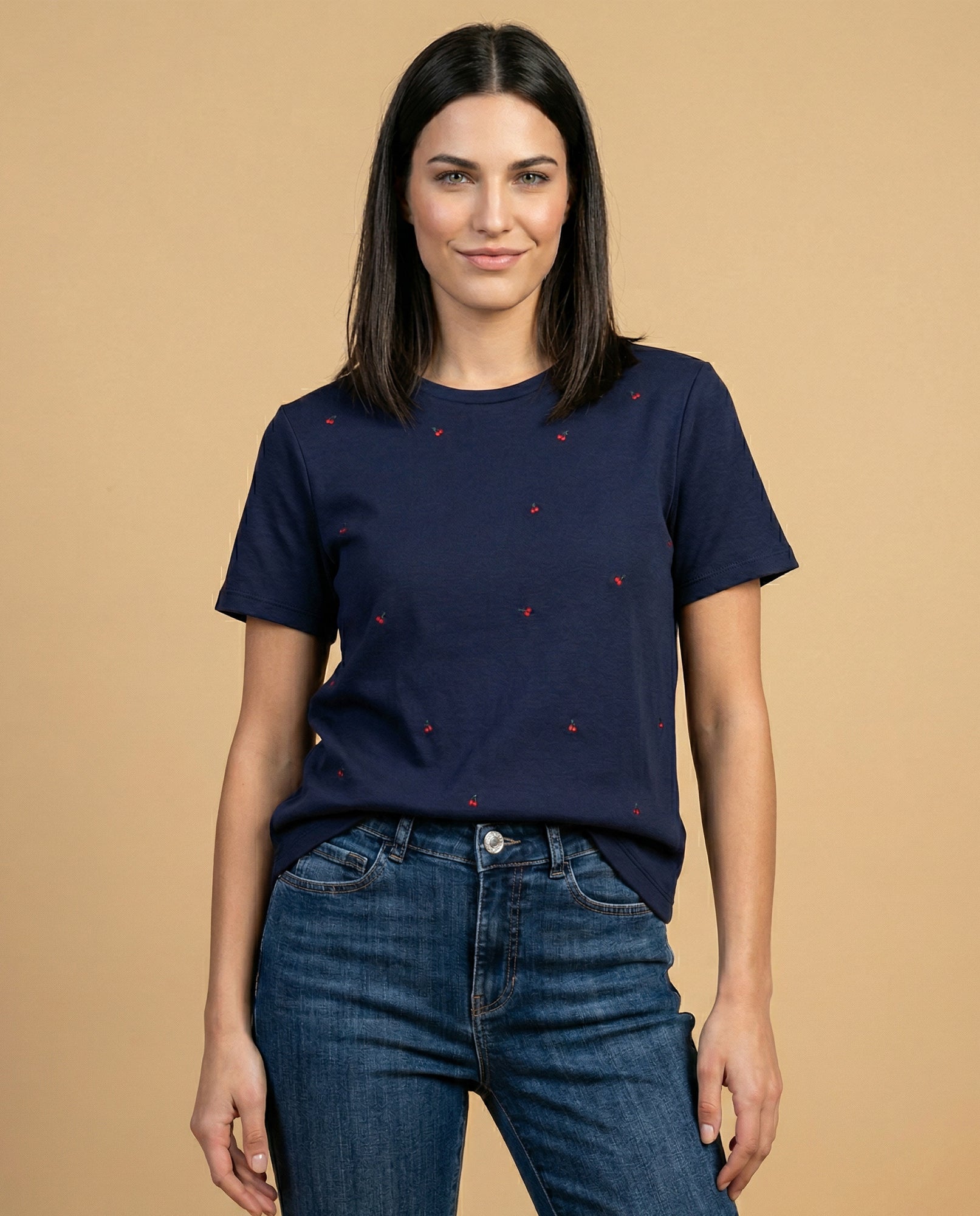 Camiseta bordada manga corta cuello redondo - Azul 34_902H007_AZU193933_0