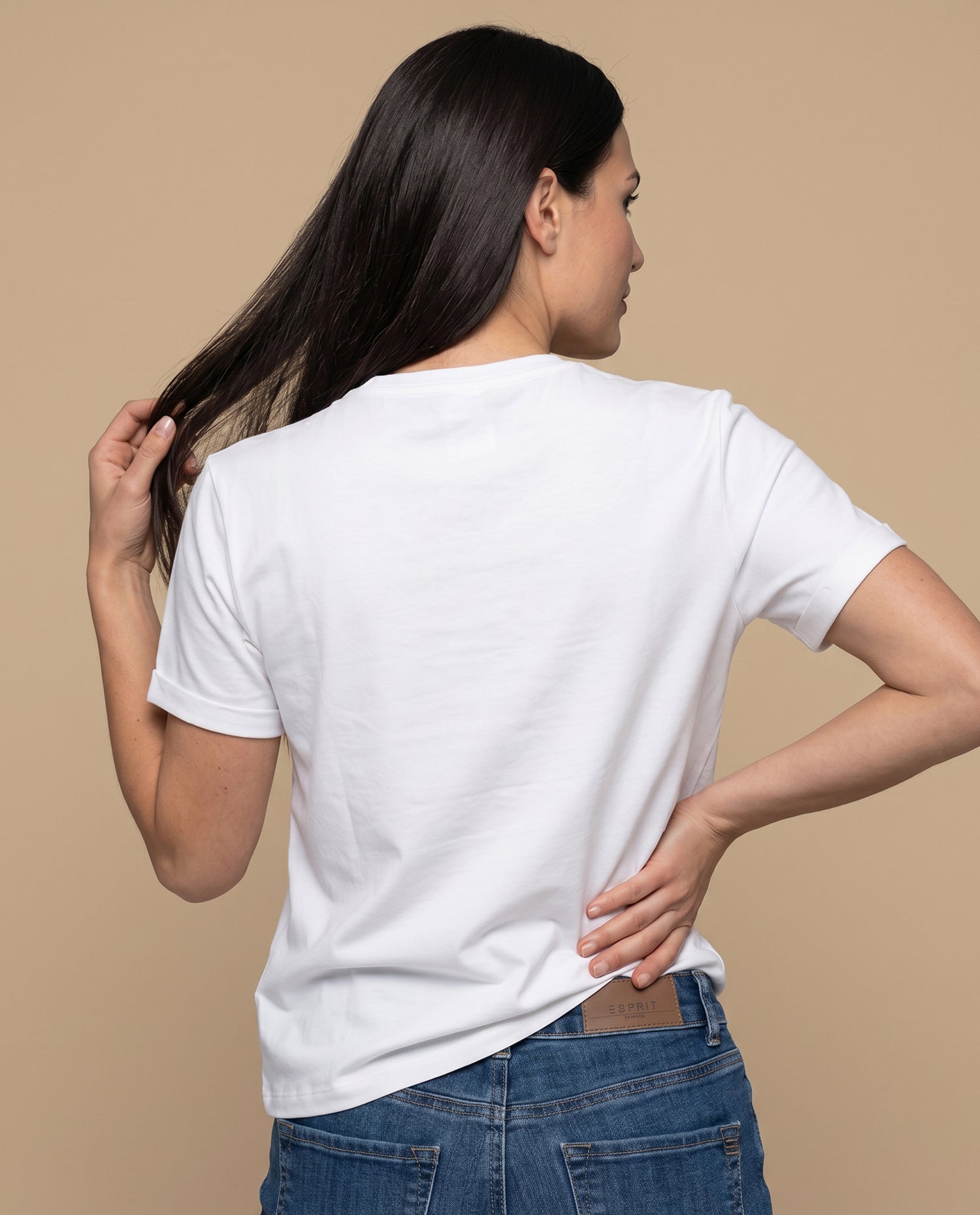 Camiseta regular rayas tipográfica - Crudo