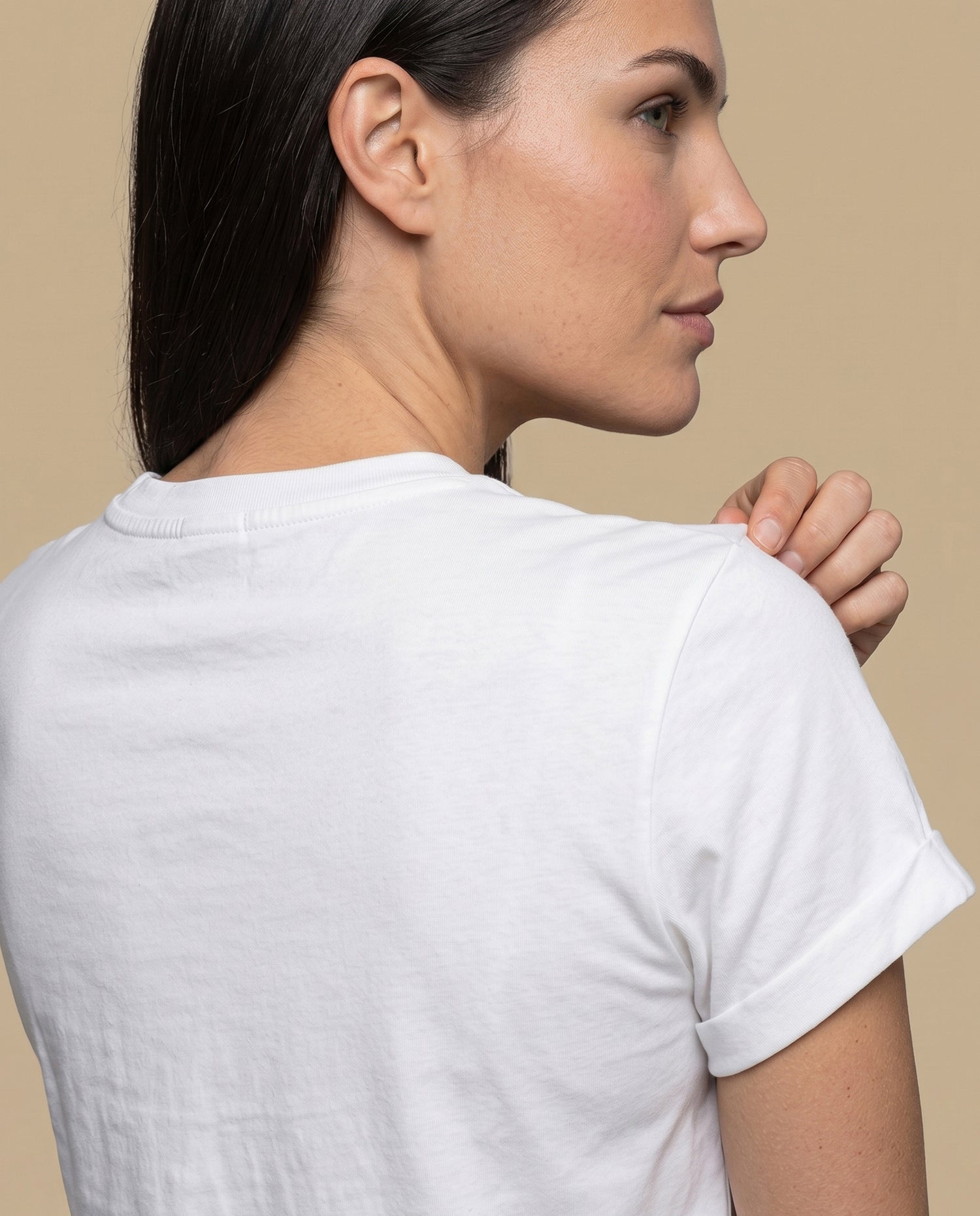 Camiseta regular rayas tipográfica - Crudo