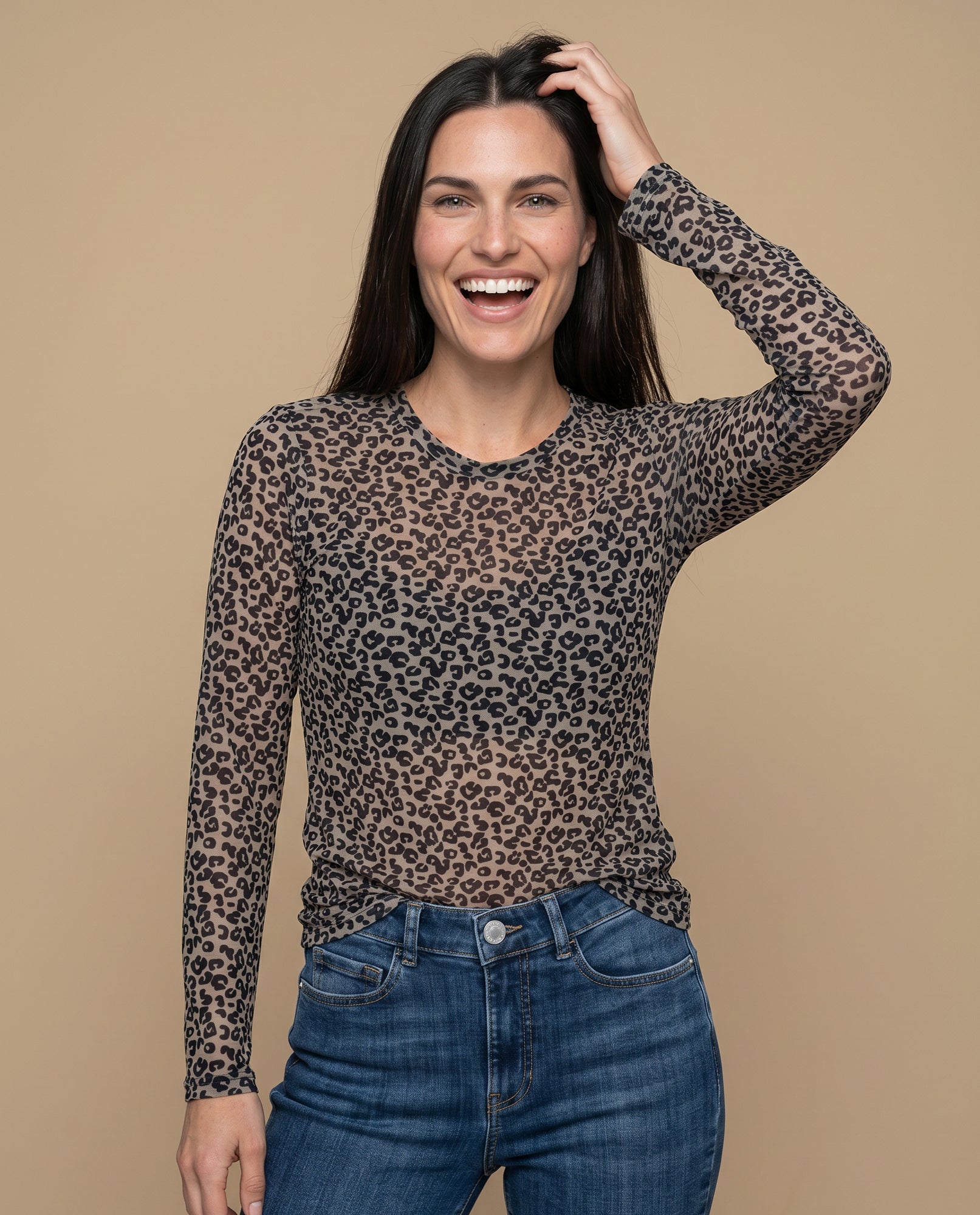 Camiseta manga corta animal print - Café 34_905H001_CAF151213_0