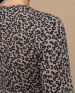 Camiseta manga corta animal print - Café