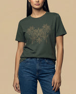 Camiseta básica de algodón cuello redondo - Verde