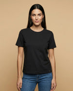Camiseta básica cuello redondo manga corta - Negro
