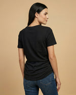 Camiseta básica cuello redondo manga corta - Negro