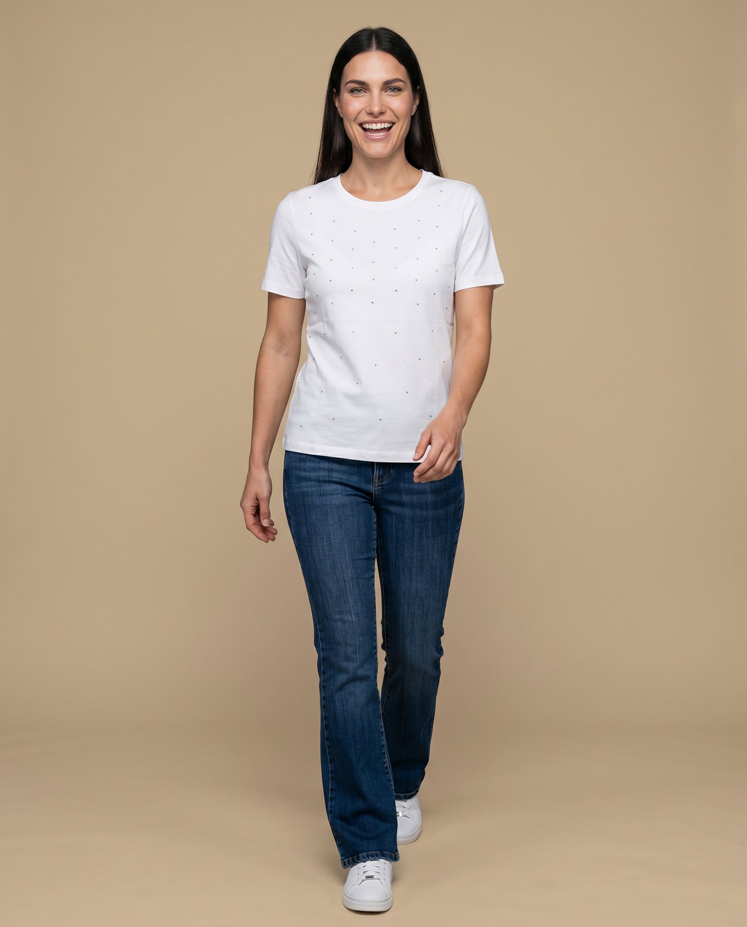 Camiseta Cuello Redondo Algodón - Crudo