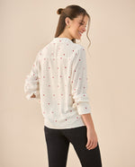 Camisa con mini prints de corazones para mujer - Blanco