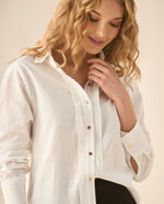 Camisa de tela con textura para mujer - Blanco