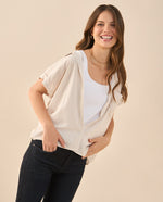 Camisa a rayas para mujer - Rosa