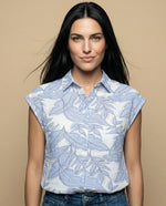 Camisa manga corta cuello camisero en algodón - Crudo