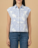 Camisa manga corta cuello camisero en algodón - Crudo