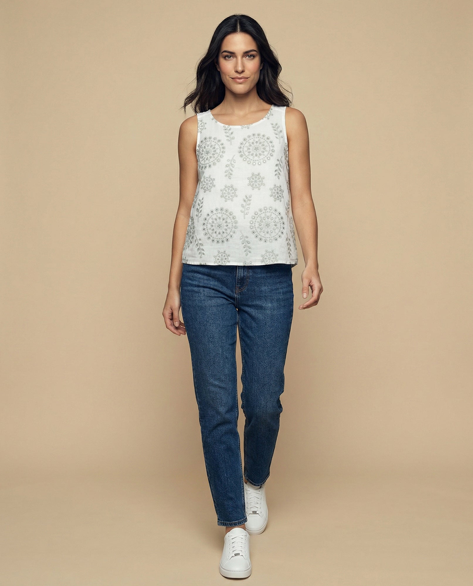 Camisa manga sisa de tejido con textura cuello redondo - Crudo 34_912H003_CRU144500_5