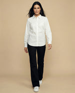 Camisa manga larga cuello camisero fit entallado - Blanco
