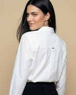 Camisa manga larga cuello camisero fit entallado - Blanco
