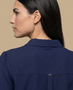 Camisa manga larga cuello camisero - Azul