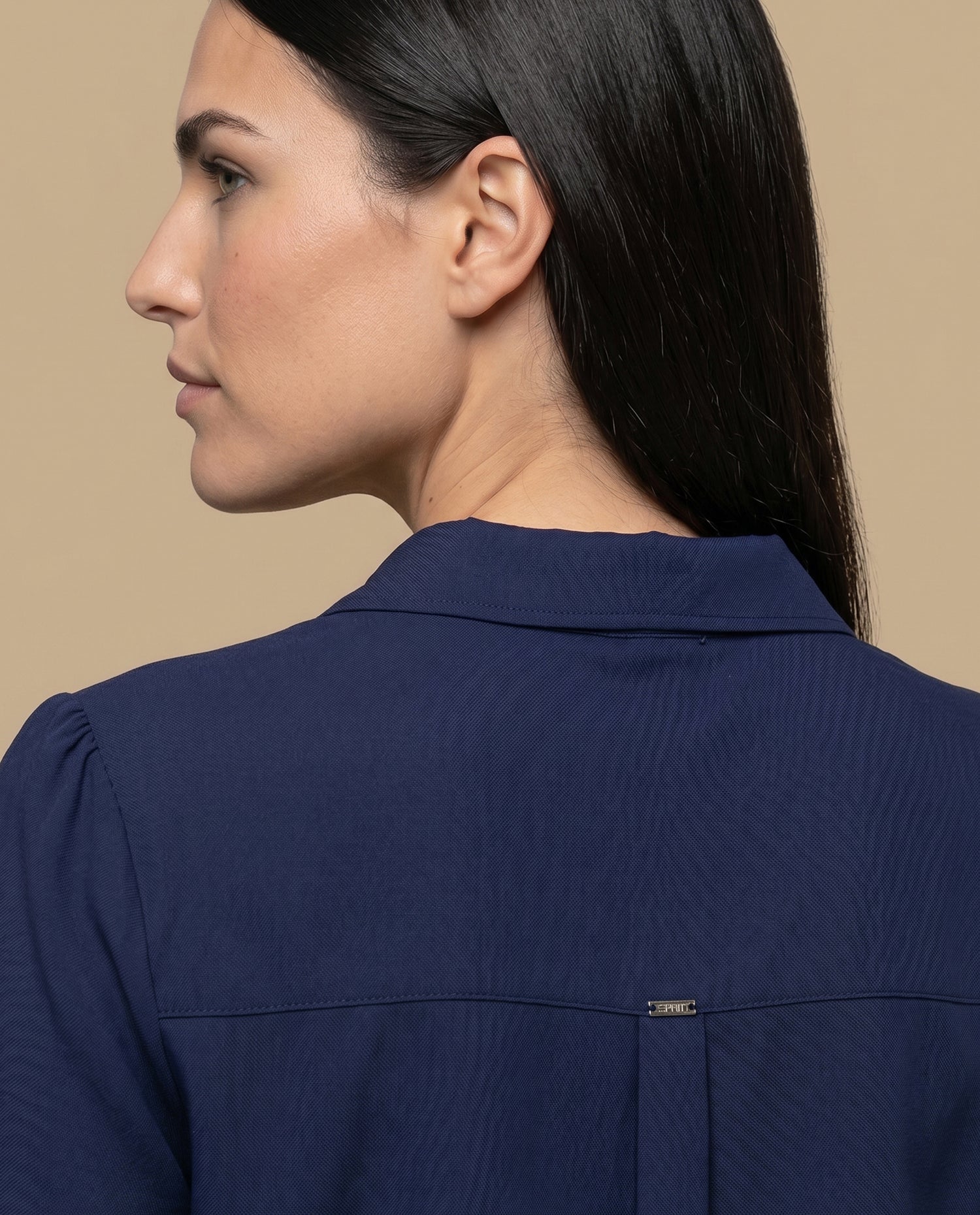 Camisa manga larga cuello camisero - Azul