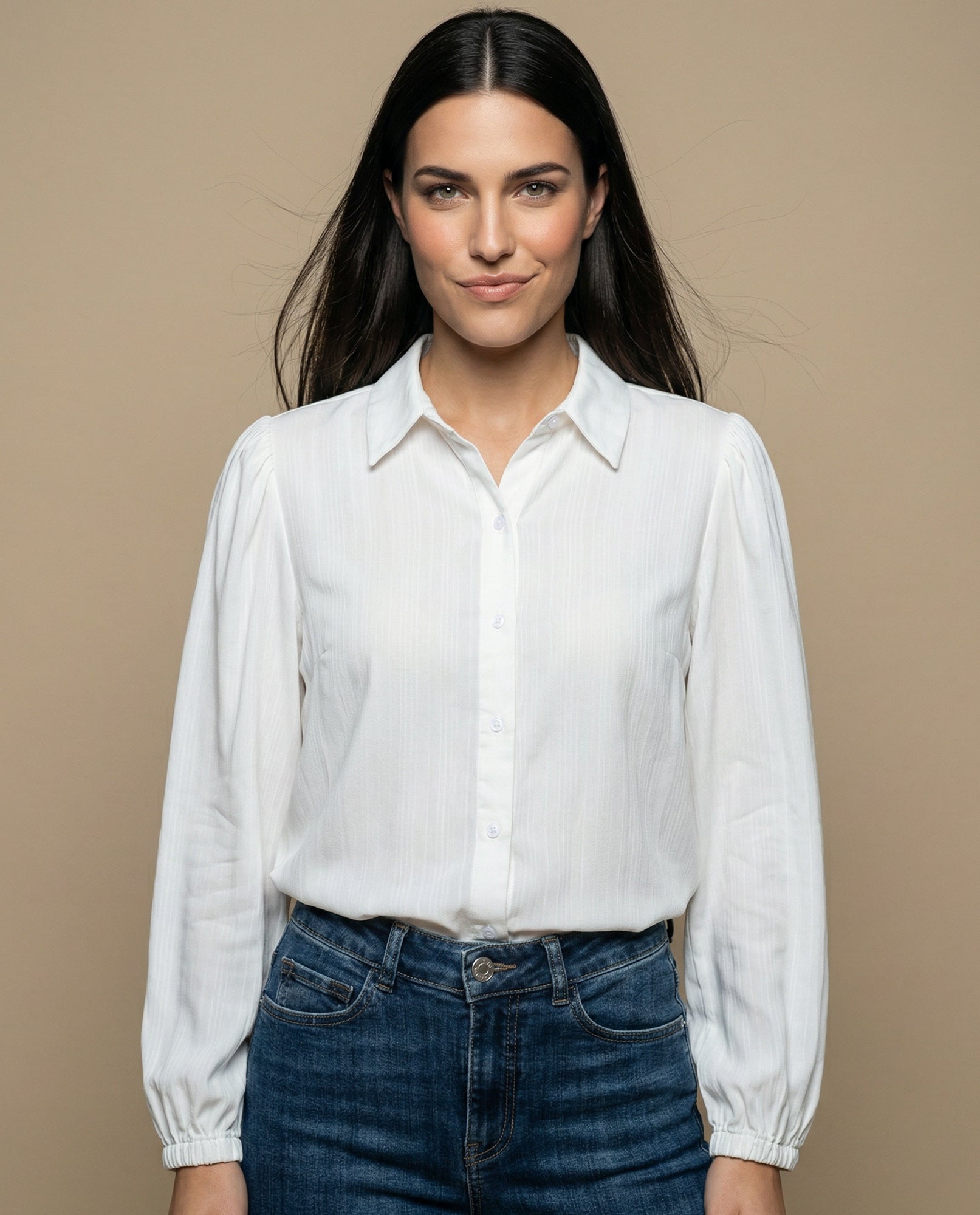 Camisa manga larga cuello camisero - Blanco 34_912H008_BLA114001_0
