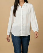 Camisa manga larga cuello camisero - Blanco