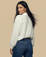 Camisa manga larga cuello camisero - Blanco