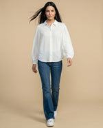 Camisa manga larga cuello camisero - Blanco