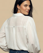Camisa manga larga cuello camisero - Blanco