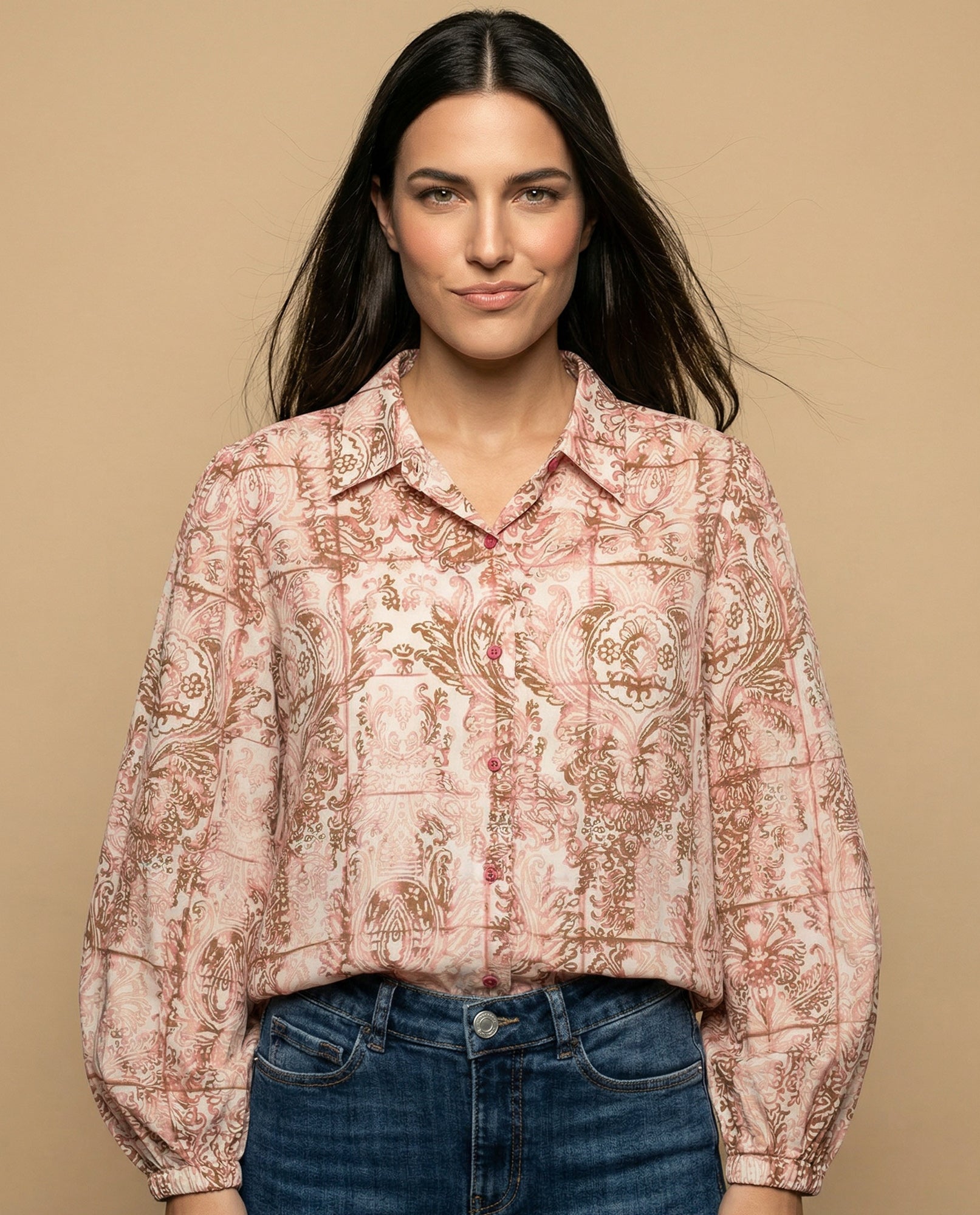 Camisa manga larga cuello camisero - Crudo 34_912H008_CRU120404_0
