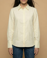 Camisa manga larga cuello camisero en algodón - Amarillo