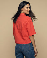 Camisa manga 3/4 cuello camisero - Rojo
