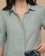 Camisa manga corta fit recto - Verde