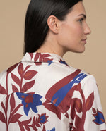 Camisa manga corta estampada flores - Café