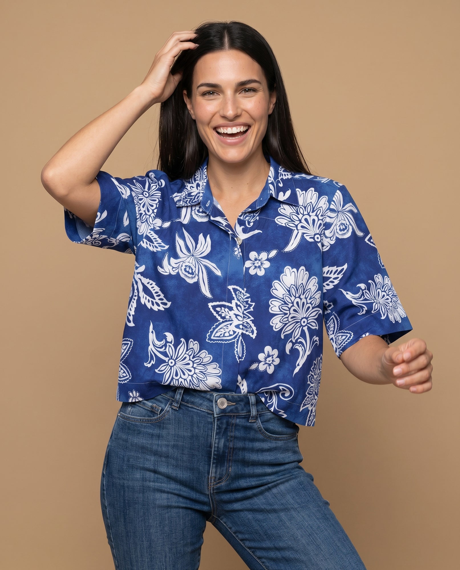 Camisa manga larga floral viscosa - Azul 34_912H034_AZU194057_0