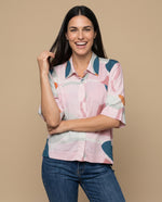 Camisa manga larga floral viscosa - Crudo