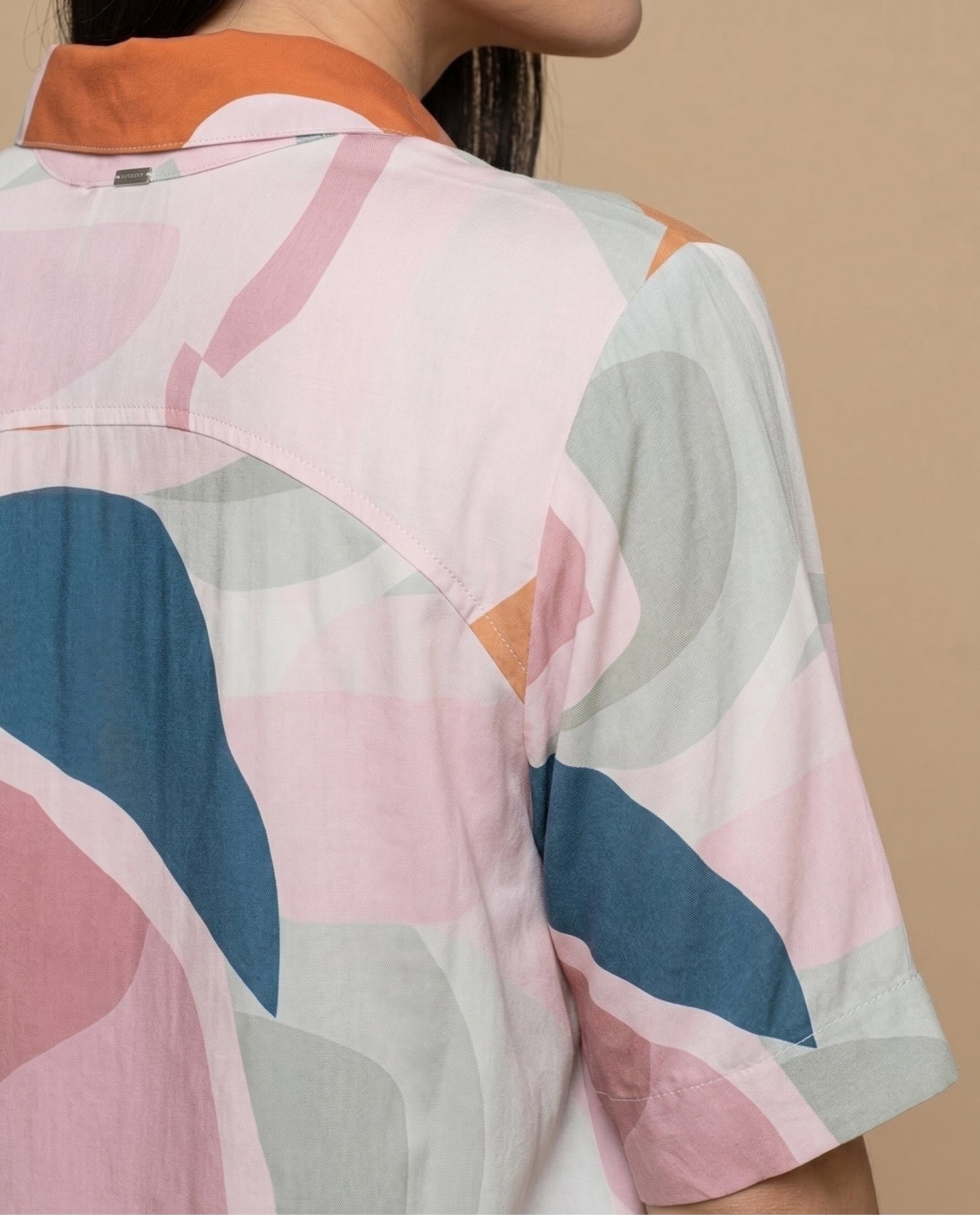 Camisa manga larga floral viscosa - Crudo