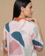 Camisa manga larga floral viscosa - Crudo
