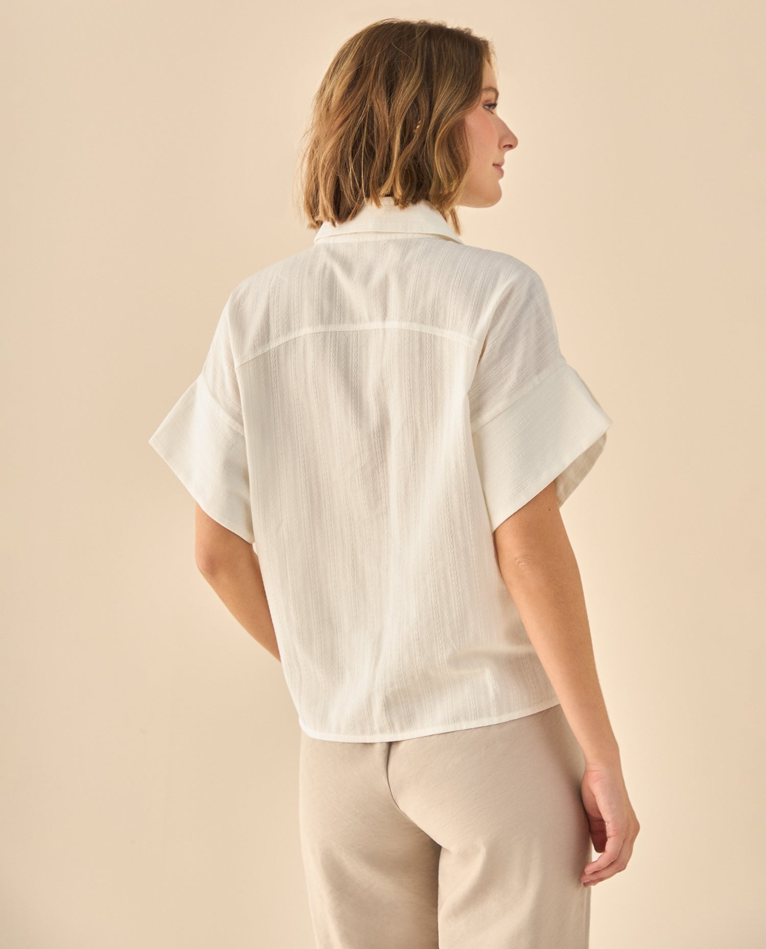 Camisa Manga Corta Premium - Crudo