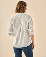Camisa de Rayas Manga Larga - Blanco
