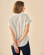 Camisa de Rayas Corte Oversized - Blanco