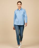 Camisa con Estampado Floral Delicado - Azul