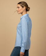 Camisa con Estampado Floral Delicado - Azul