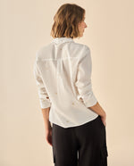 Camisa clásica de manga larga para mujer  - Blanco