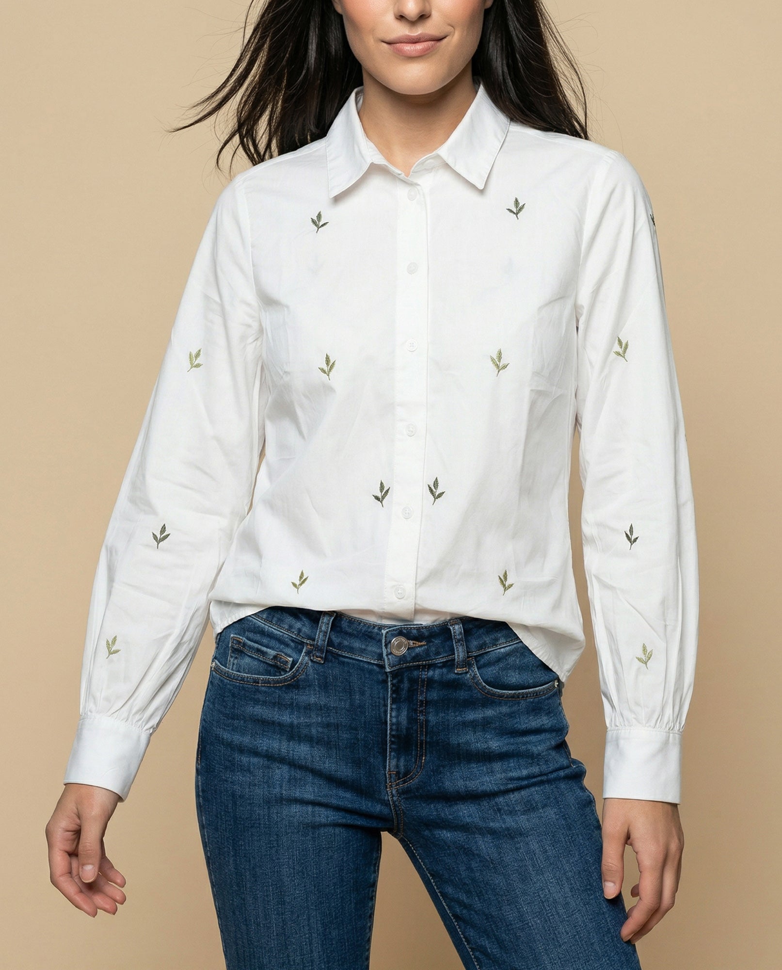 Camisa manga larga con estampado continuo - Verde 34_913G303_VER170208_3