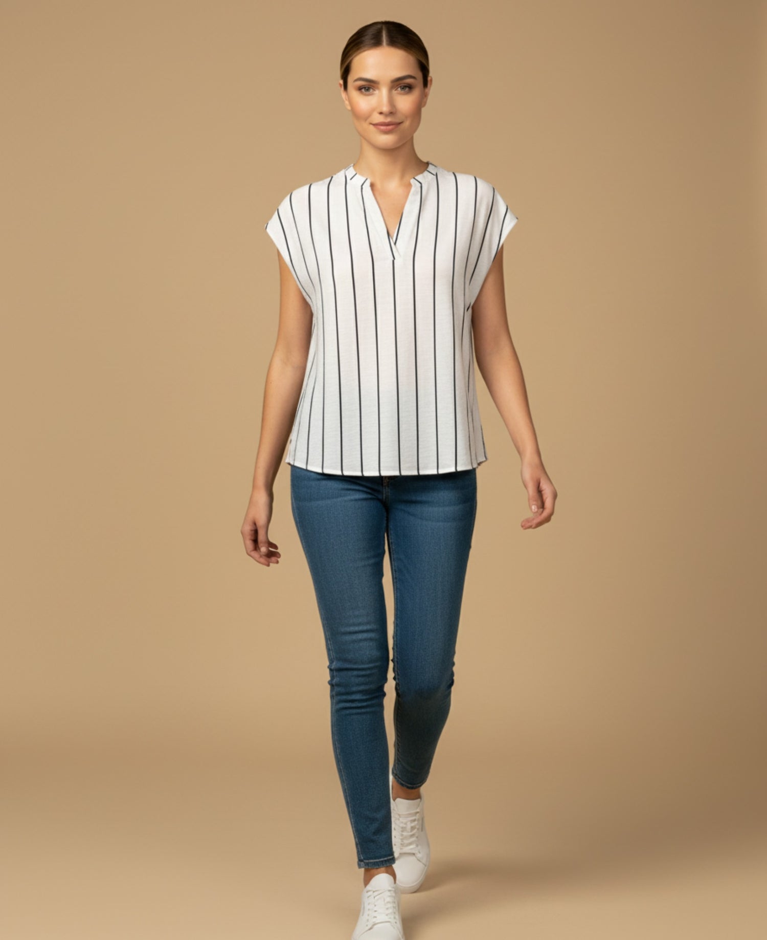 Camisa con Pliegues Posteriores - Crudo
